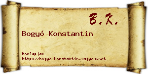 Bogyó Konstantin névjegykártya